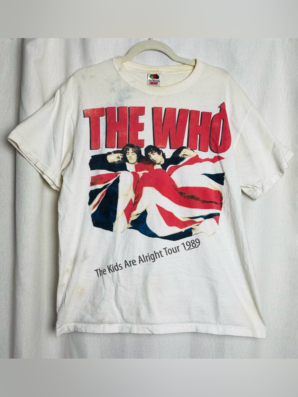 Vintage The Who Shirt Mens L White Kids Are Alright Tour 1989 Band Tee 80s Rock
